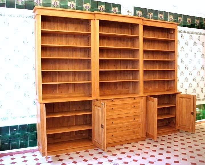 Bücherregal massiv Holz Eiche mit Türen 240x300x45cm | eBay